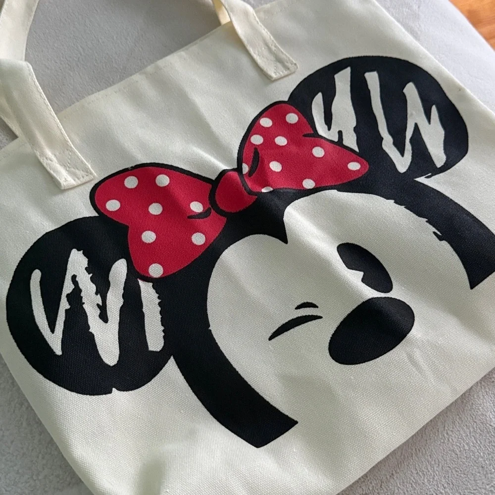 NWOT Disney Unbranded Minnie Mouse Small Canvas Tote Bag